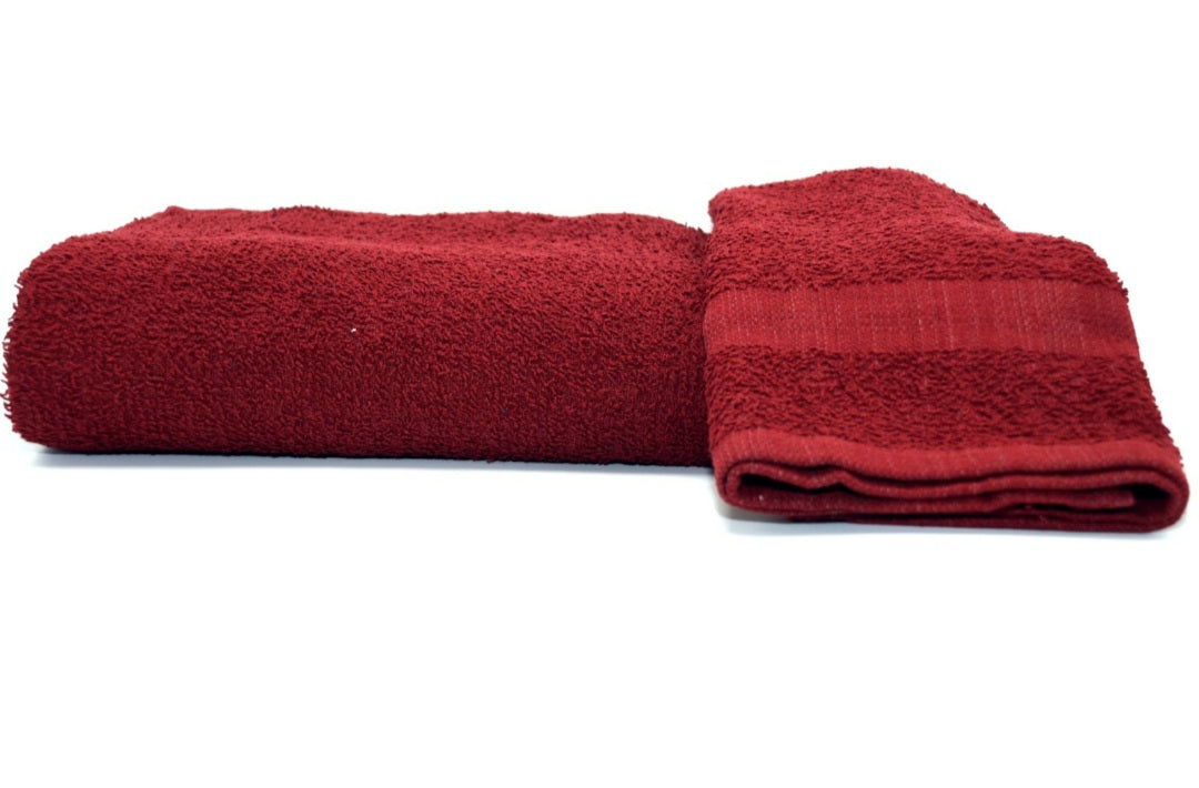 Hand Bath Towels, 100% Cotton - Multipurpose - Commercial Grade | Burgundy - Cleaning, Bathroom, Kitchen, Spa, Gym, Salon, Restaurants (12 Pack, 16 x 27 inches) by American Towels & Linens (Burgundy)