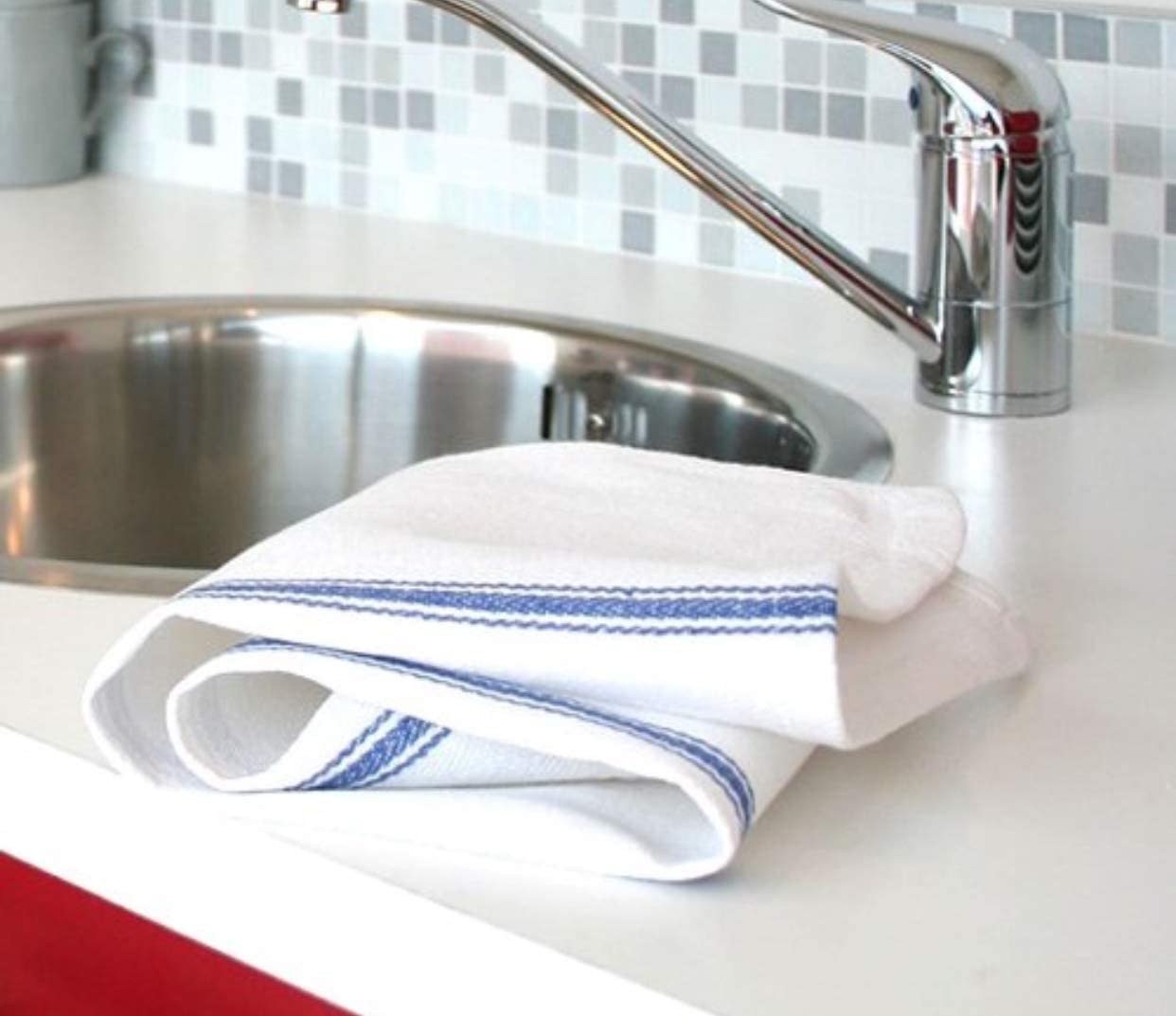 15 Pack Kitchen Towels - Herringbone Weave 100% Cotton Dish Towels - Lightweight and Breathable Tea Towels - Super Absorbent Flour Sack Towels - White Kitchen Towel for Hotels, Homes and Restaurants